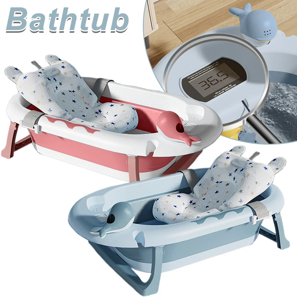 Foldable Baby Bathtub, Safe and Portable Bathing Solution for Infants and Toddlers, Suitable for 6-12 Months, Easy