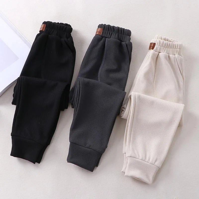 Children Pants Boys Girls Solid-colored Sweatpants Trousers  Sports Pant 3-14 Years Old Spring Autumn Track Pant For Boys