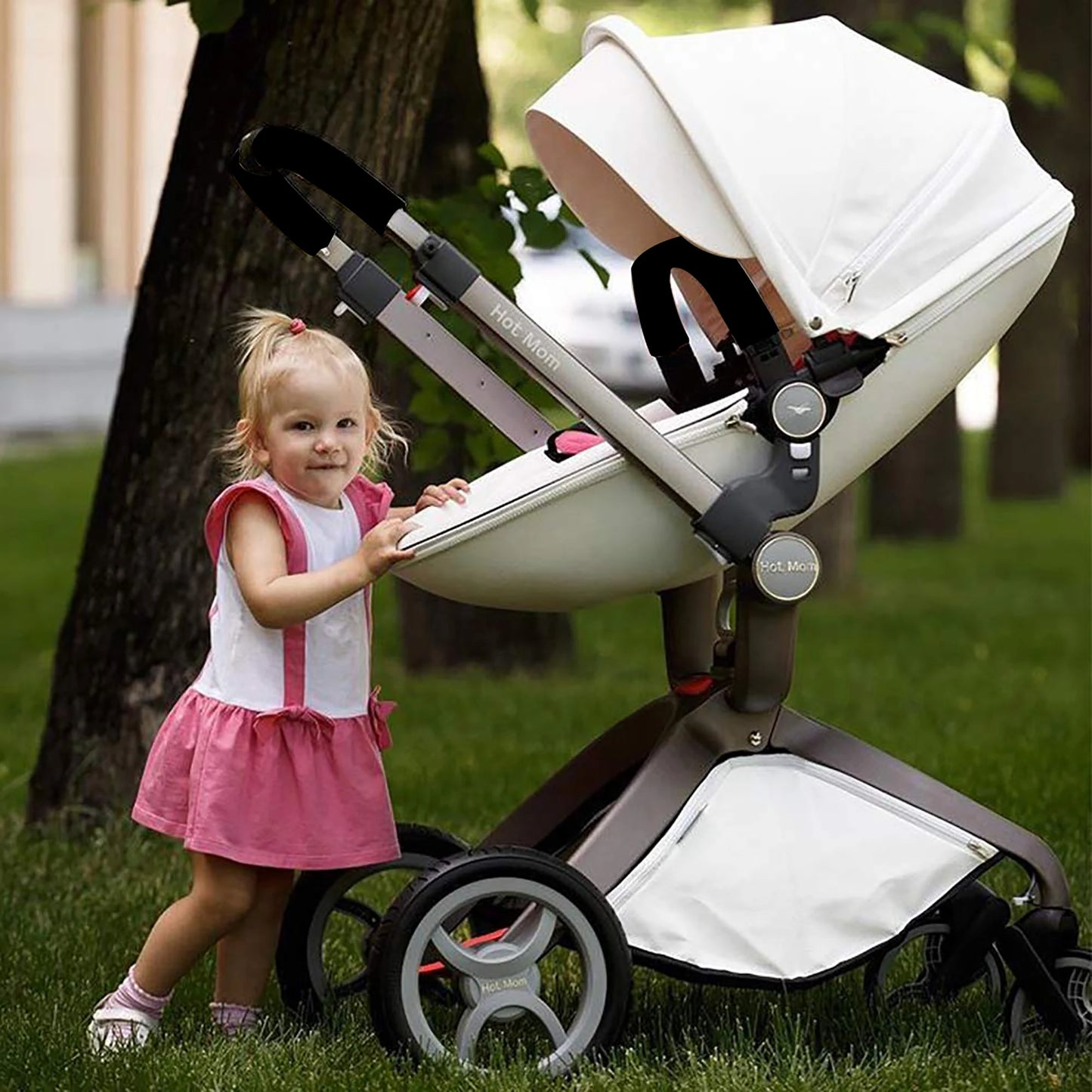 Hot Mom F22 baby stroller 3in1 ,adjustable seat,aluminum frame,solid rubber tires,rain cover,mosquito net,large storage basket
