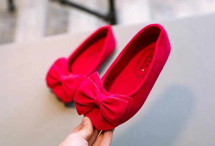 2024 New Fashion Girls Shoes PU Leather With Big Bowtie Candy Color Children Sandals Slip-on Kids Casual Shoes 21-36 Soft Hot