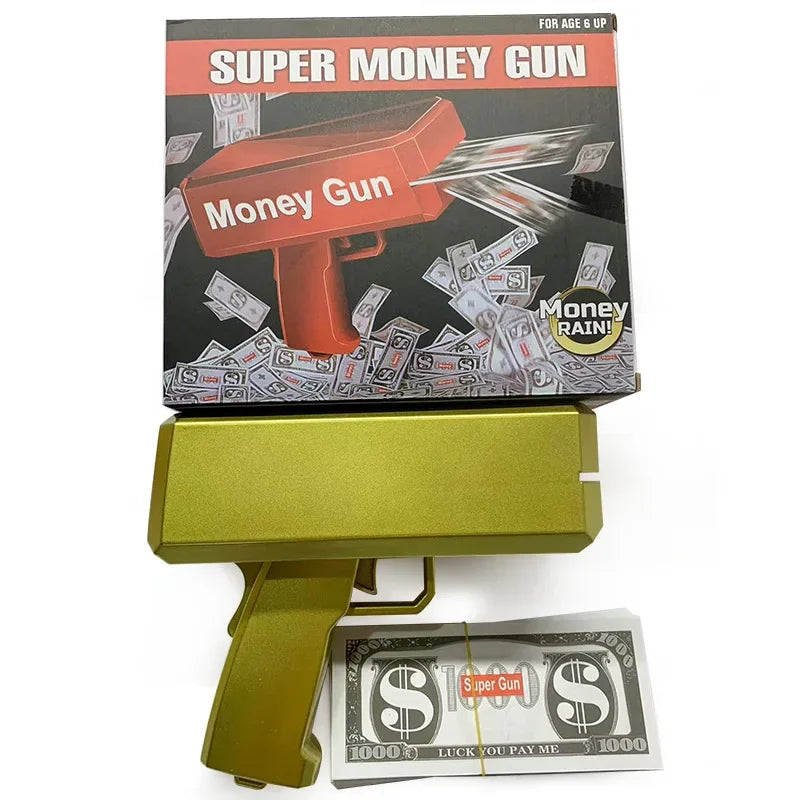 Novel Money Spray Gun Toy For Parties Weddings Gold Dollar Bill Shooter Fun Interactive Game Showers Of Cash