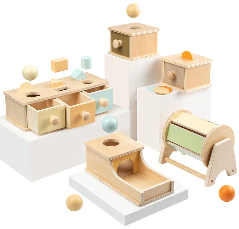 Montessori Wooden Multifunction Toys Box Children Puzzle Sensory Logic Thinking Game Box Toys Children Early Education Toys Gift