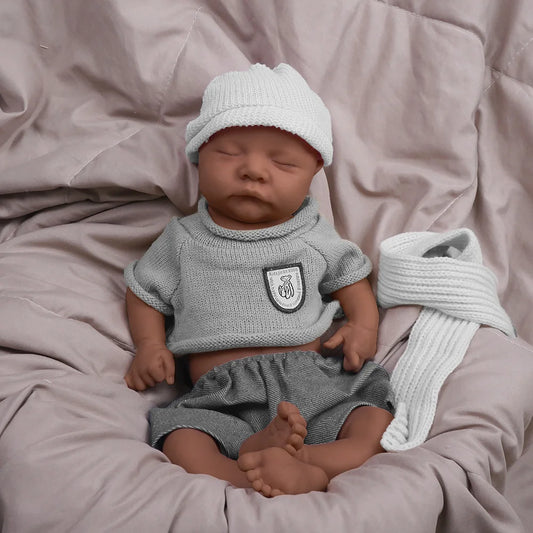 17.72 inch full body soft silicone boy reincarnation doll washable, with realistic baby touch design toy | Gift 🎁| collect