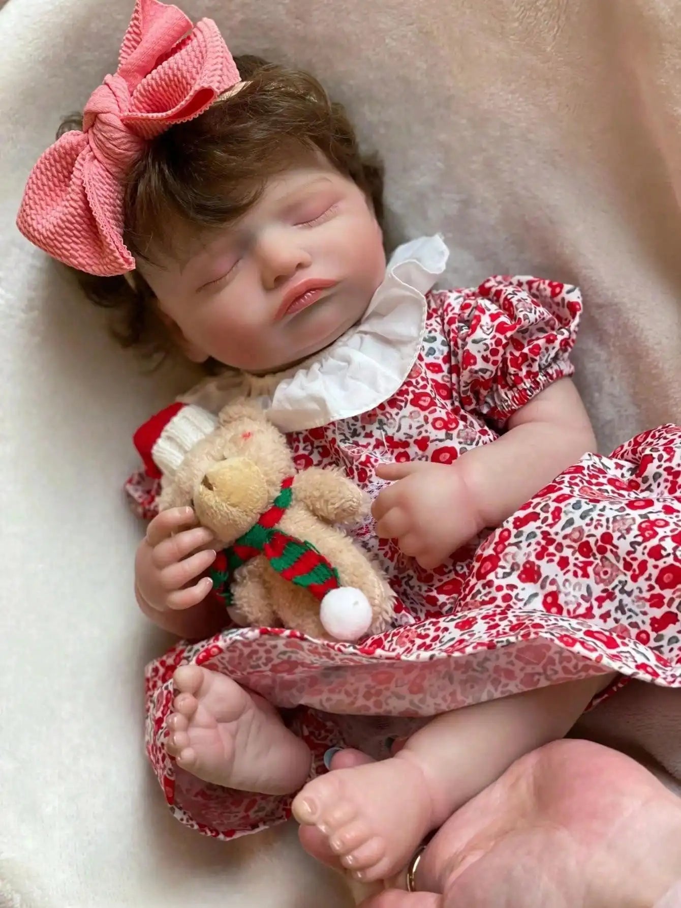 Saskia 18 Inch Lifelike Rosalie 45cm Full Body Silicone Vinyl Reborn Doll Painted Girl With Rooted Hair Waterproof Newborn Toy
