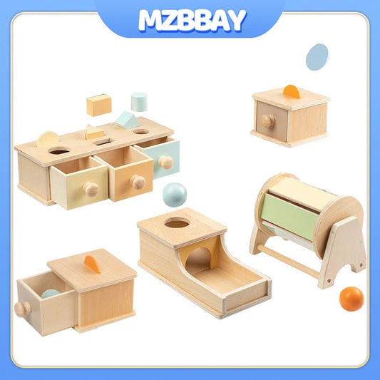 Montessori Wooden Multifunction Toys Box Children Puzzle Sensory Logic Thinking Game Box Toys Children Early Education Toys Gift