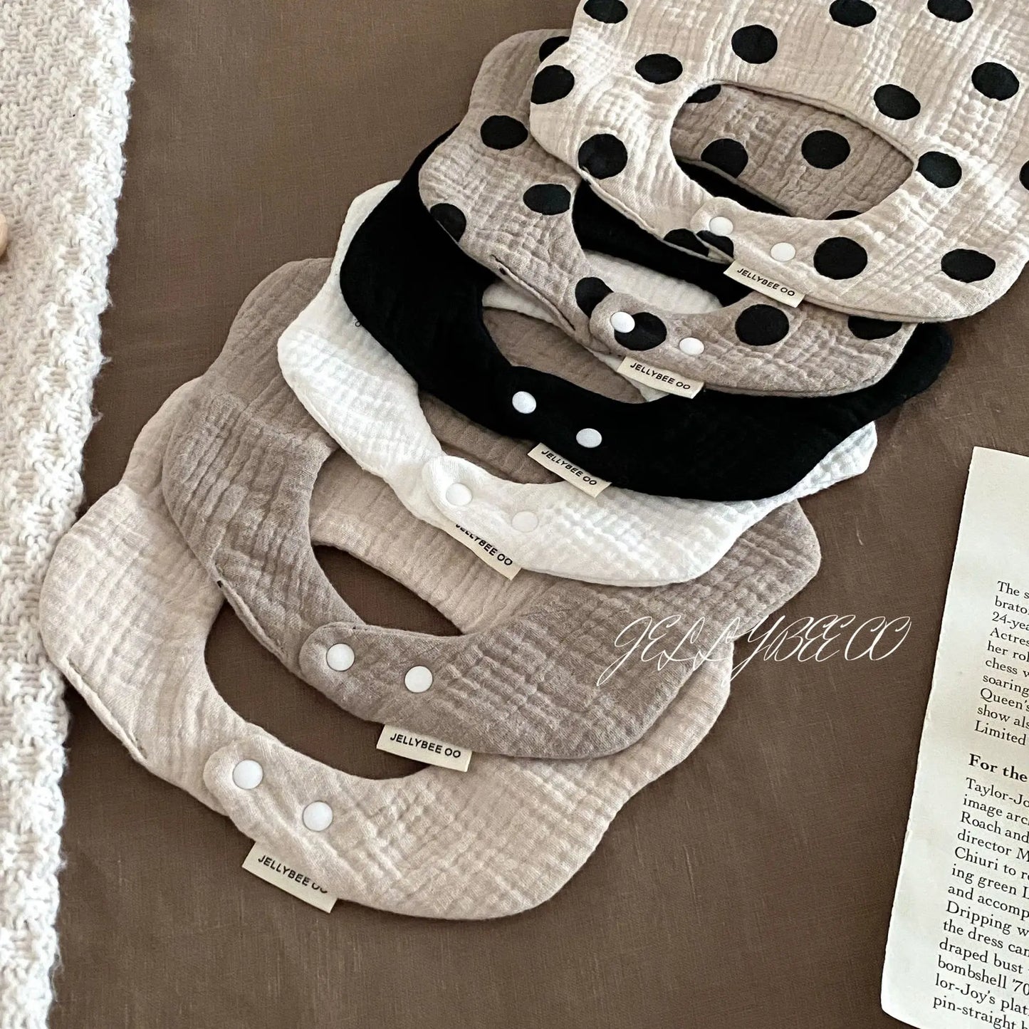 Polka Dot Flower Baby Bib Cotton Newborn Spit Up Burp Cloth Feeding Cover Washable Soft Absorbent Infant Accessories