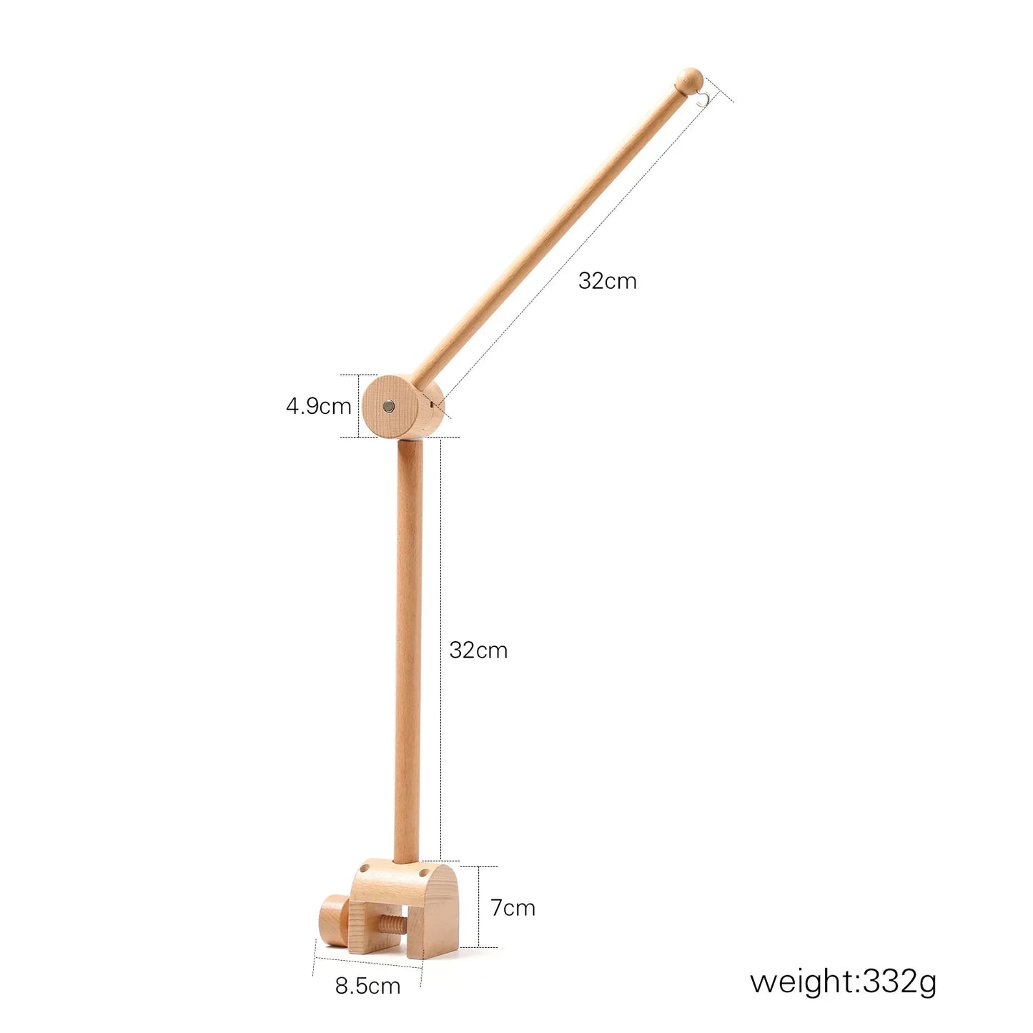 Baby Rattle Toy Bed Bell Bracket Wooden Mobile 0-12 Months Newborn Crochet Bed Bell Hanging Toys Holder Bracket Infant Crib Gift
