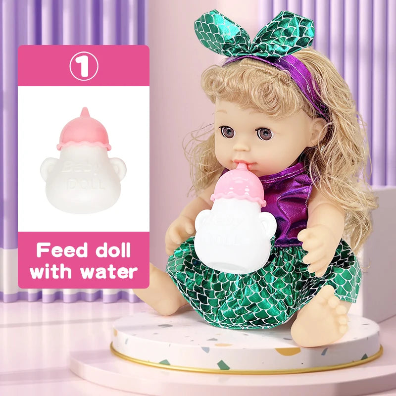 12 inch Blinkable Baby Doll Vinyl Doll Silicone Doll Baby Reborn Doll Full Body Soft Children's Toy Birthday Gift Girl Gift