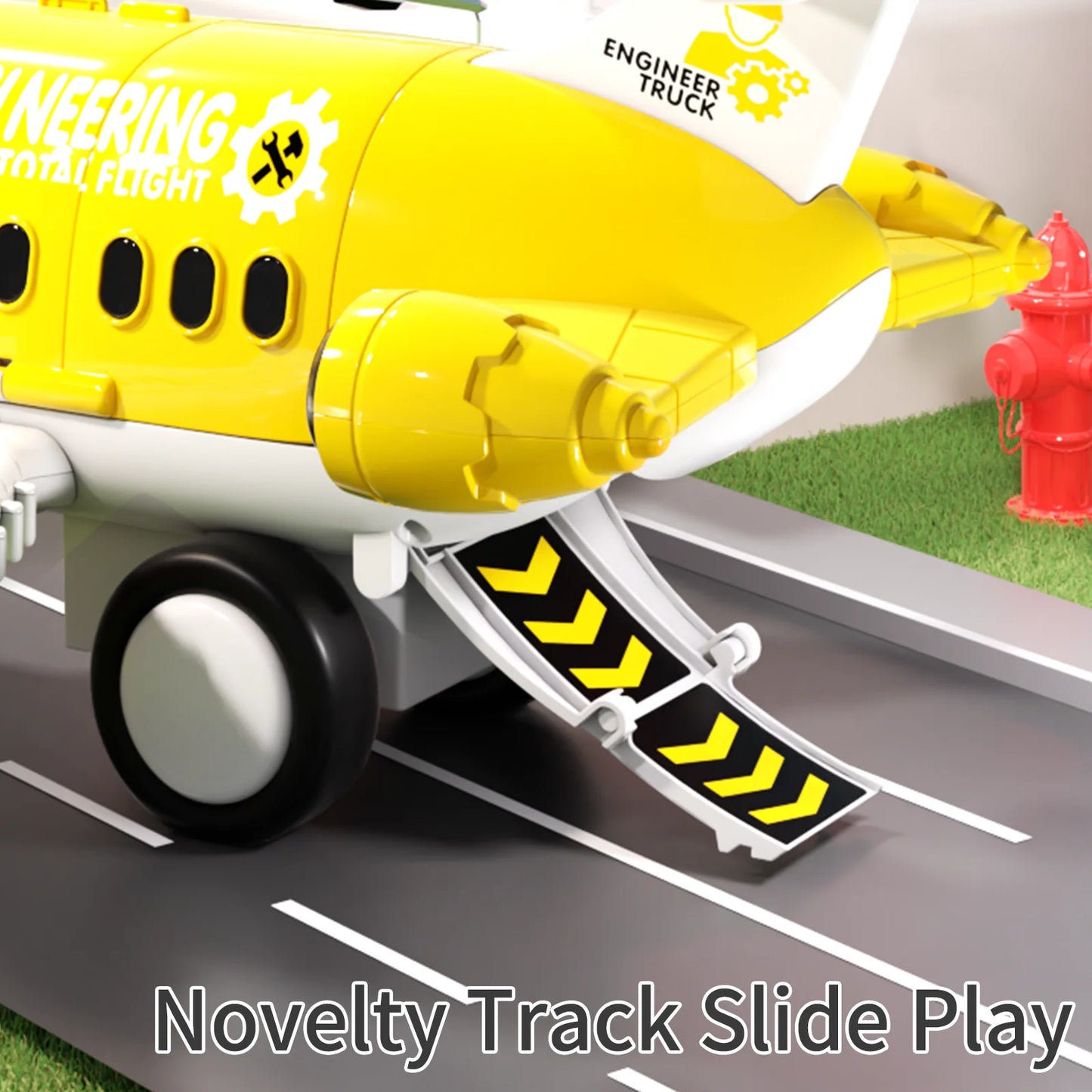 Multifunctional Transforming Storage Track Light and Sound Plane Model Aluminum Die-Cast Car Set for Children and Boys as a Gift