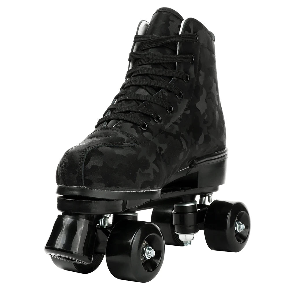 Outdoor Roller Skates Sports Double Row Skates Quad 4 Wheels Skating   Flashing Roller Skates Shoes for Youth Boys Girls