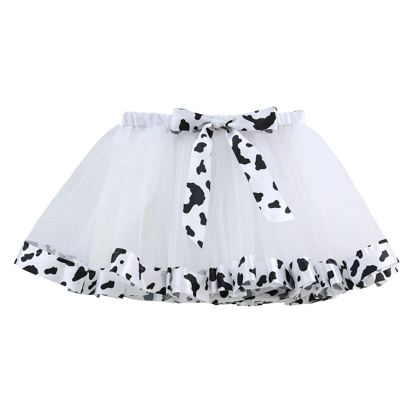 Princess Girl Skirt Kids Baby Girl Tutu Skirt Children Clothing Mini Skirt For Birthday Party Cow Print Layer юбка для девочки