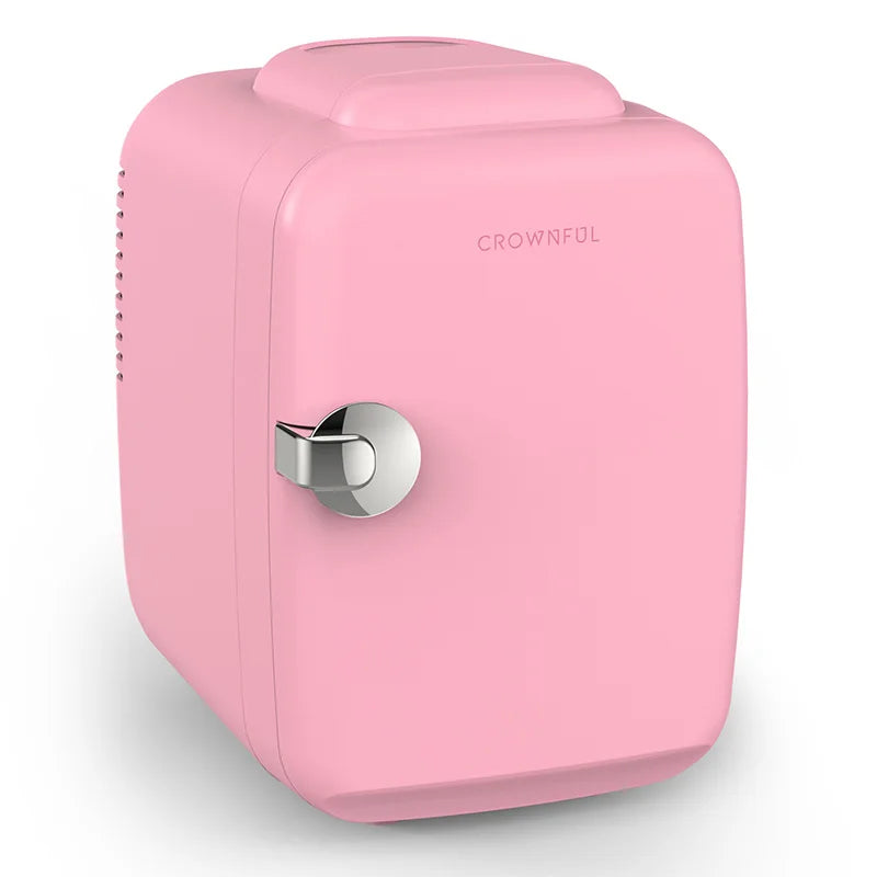 Crownful 4L Mini Multifunction Refrigerator 120V Electric Portable Beauty Cooler Warmer Car Mini Fridge for Home Camping Travel