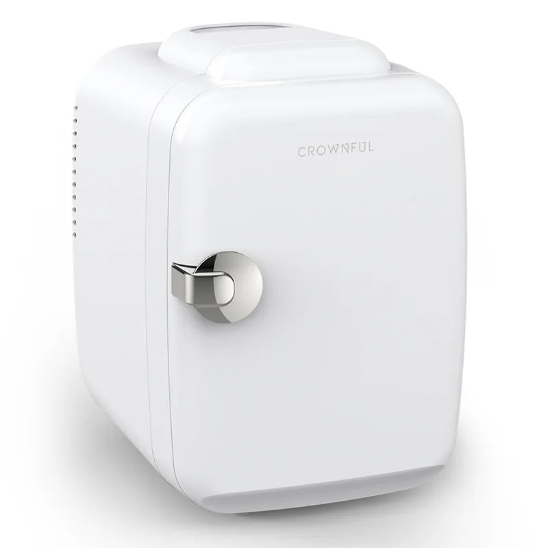 Crownful 4L Mini Multifunction Refrigerator 120V Electric Portable Beauty Cooler Warmer Car Mini Fridge for Home Camping Travel