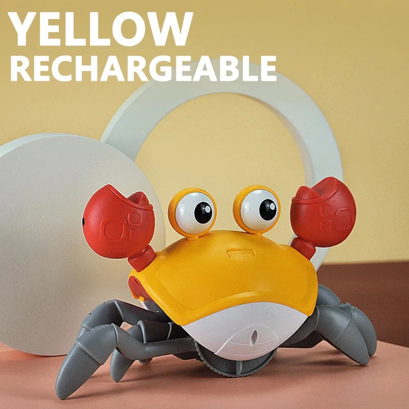 Cute Sensing Crawling Crab Baby Toys Interactive Walking Dancing with Music Automatically Avoid Obstacles Toys for Kids Toddler