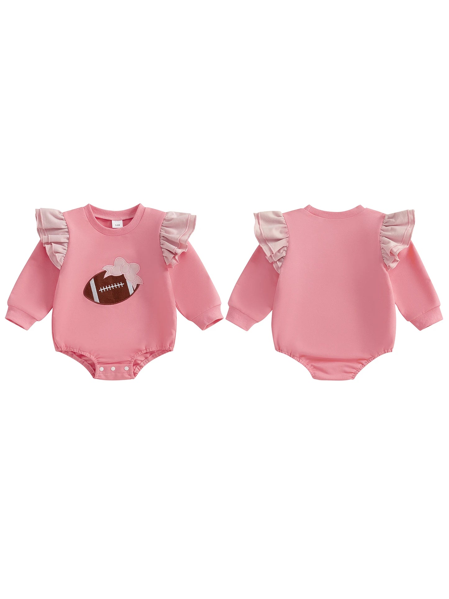 Infant Boy Romper Soccer Ball Applique Short Sleeve Round Neck  Jumpsuit with Snap Closure