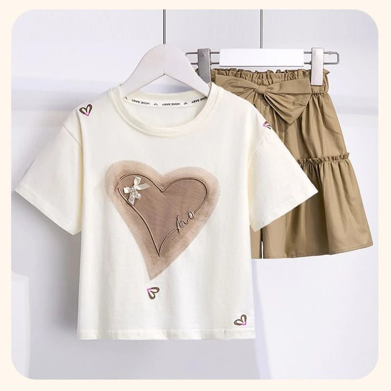 Outdoor Clothes for Children Girls's Sets Set 10 12 Years Children's Fashion with Letters Kids Korean Children's Clothes 2025