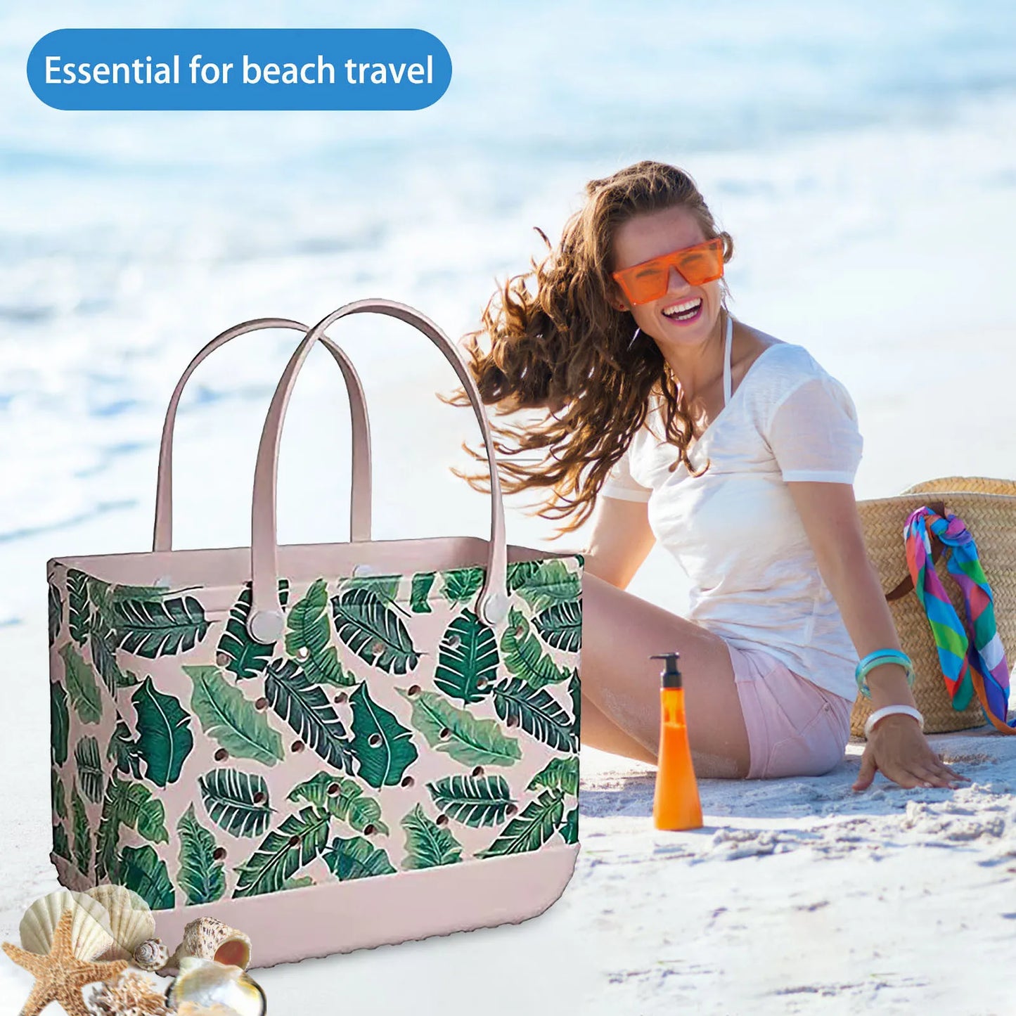 Rubber Beach Bags Waterproof Sandproof Outdoor EVA Portable Travel Bags Washable Tote Bag For Beach,Sports,Market