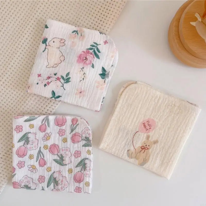 Newborn Burp Cloths Breathable 4-Layer Muslin Square Rags- Baby Washcloths Towel