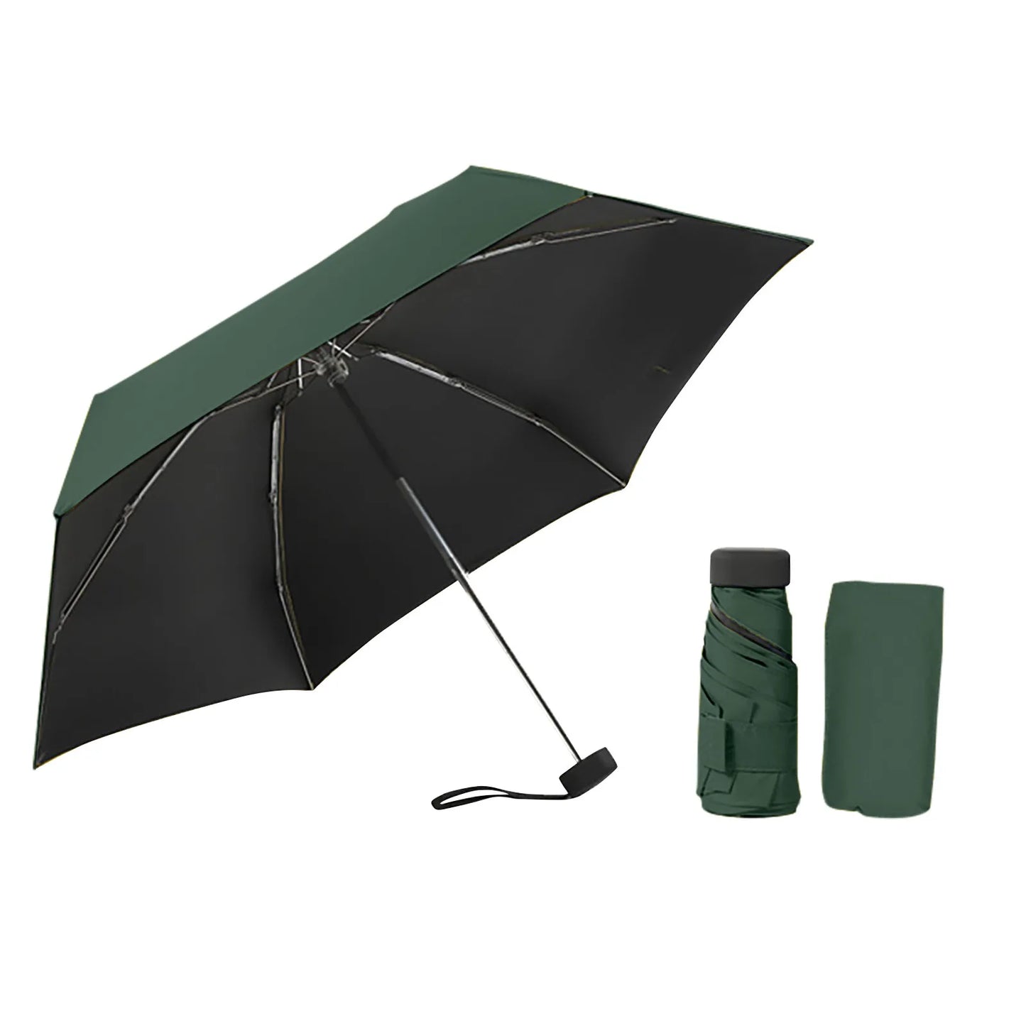 Mini Sun Umbrella Small Pocket Rain Travel Umbrella Vinyl Folding Umbrella UV Protection Sun Shade Pocket Parasol Capsule