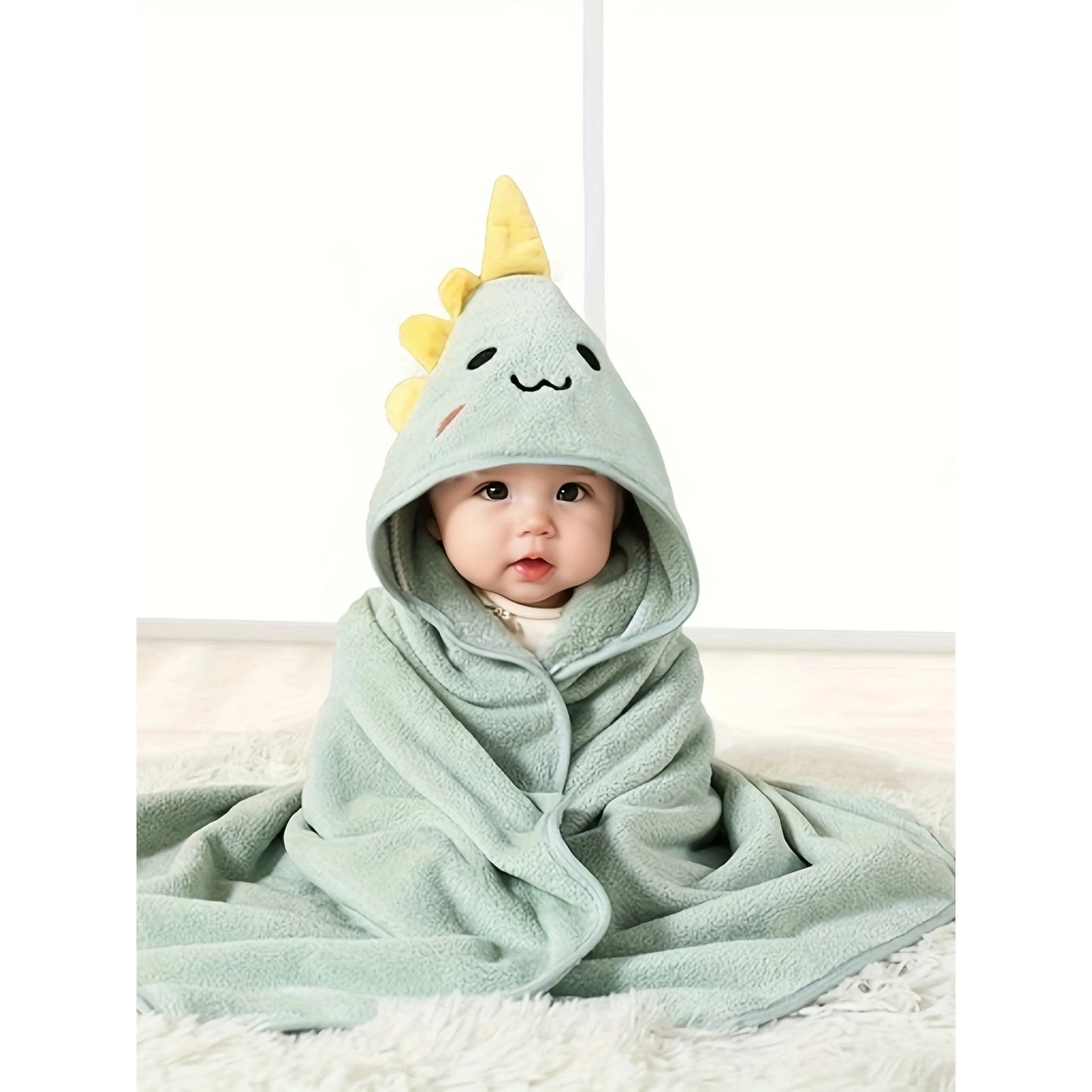 Baby Comfy Hooded Quick Drying Bath Towel For Bathroom Beach, Cute Cartoon Cloak For 0-3 Years Old, Ultra-Soft, Super Absorbent