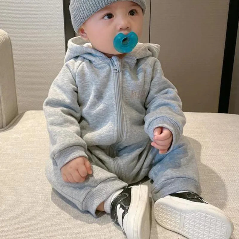 Baby Spring and Autumn Jumpsuit Boys Girls Long Sleeve Baby Clothes Newborn 0 to 18M Solid Romper Toddler Clothing Baby Overall