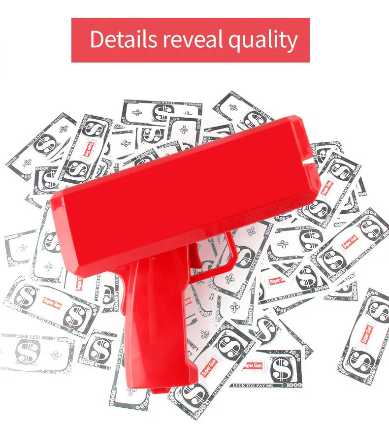 Shoot Money Gun Toy Party Banknote Shoot Pistol Paper Money Shooter Throwing Machine Funny Game Fashion Gift Party Supply Toys