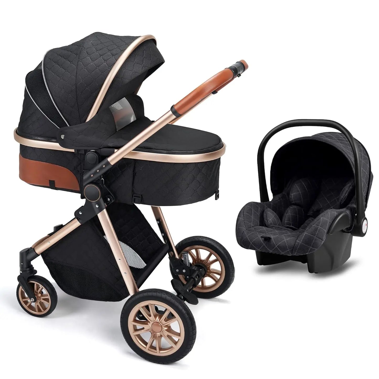 2 In 1 Baby Cradle Stroller, Convertible Foldable Standard Stroller, Double-sided Stroller Stroller, Portable High View Stroller