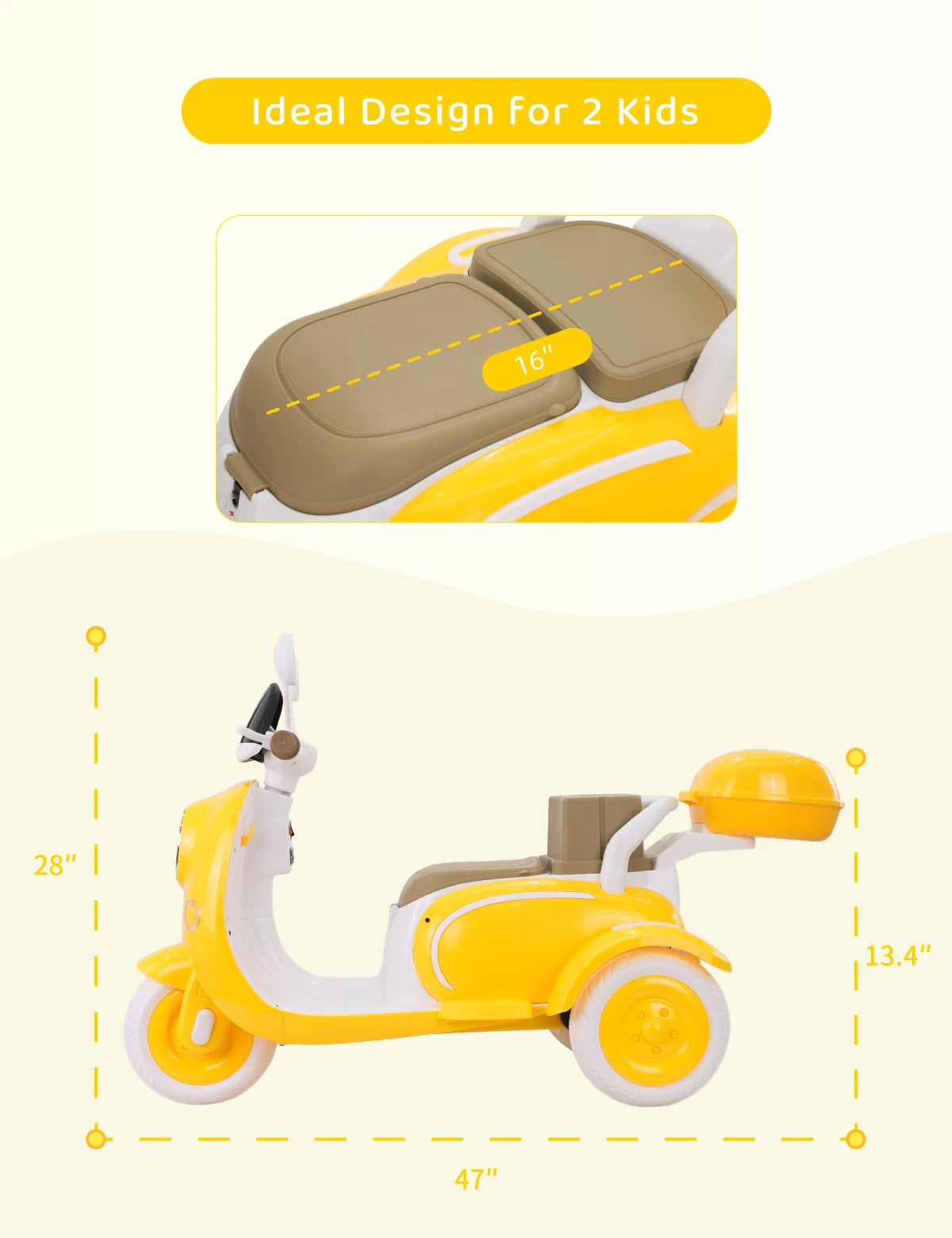 Girls Electric Motorcycle,Kids Electric Motorcycle,3- Wheel 12V Ride On Scooter for Kids , Motorcycle for Boys&Girls