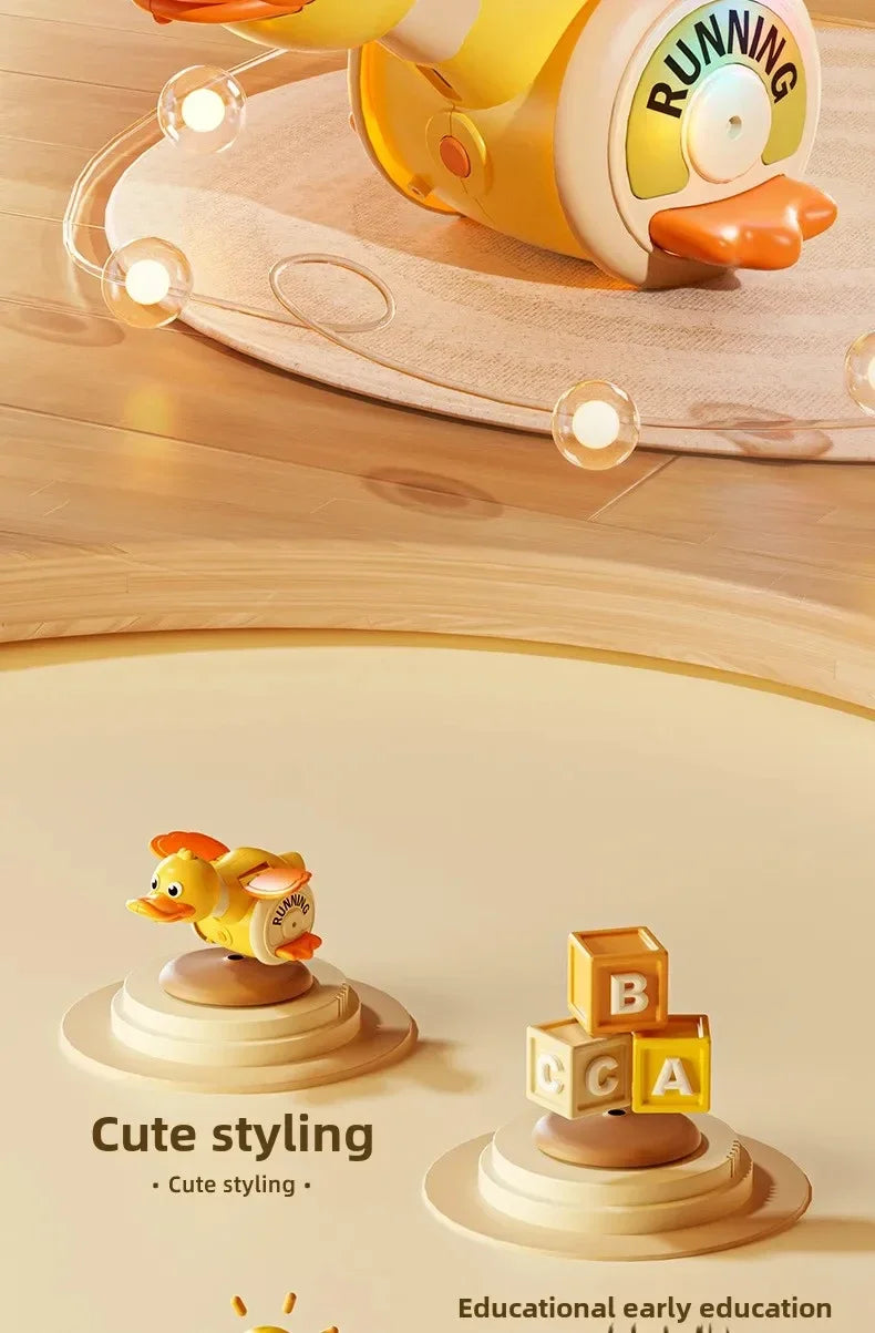 a Rotating Duck Baby Toy Infant Sensory Crawling Dancing Runing Duck Tummy Time Toys For Babies Boy Girl Learning Walking Gifts