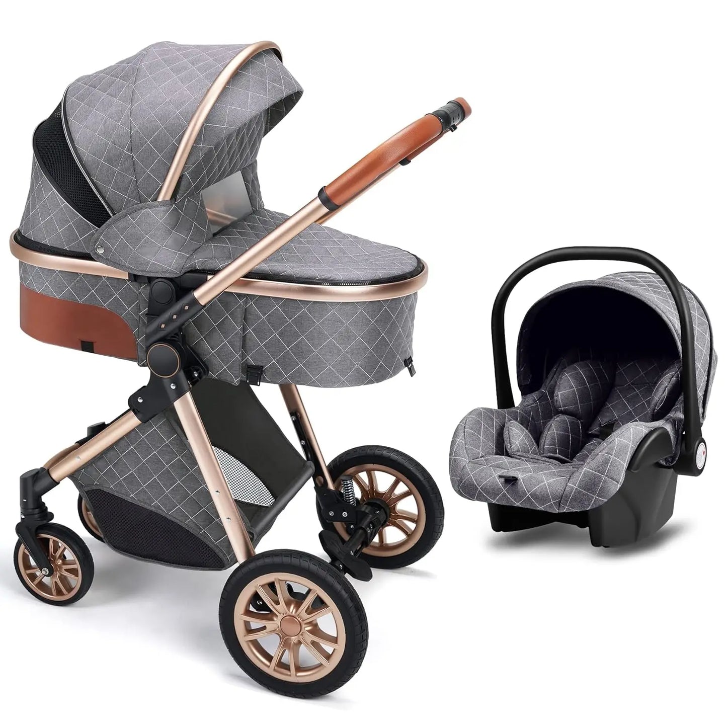2 In 1 Baby Cradle Stroller, Convertible Foldable Standard Stroller, Double-sided Stroller Stroller, Portable High View Stroller