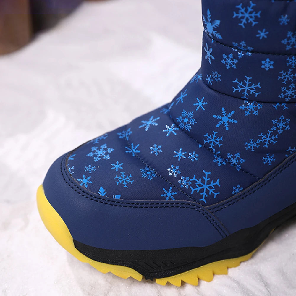 Winter Snow Boots for Boy and Girl Waterproof Winter Boots with Fur Lined Snow Boots Warm Cozy for Toddler/Little Kid