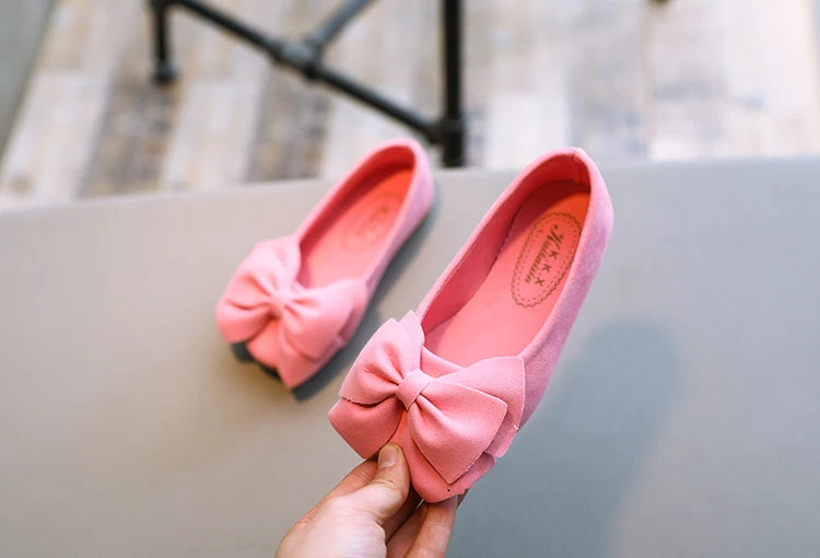 2024 New Fashion Girls Shoes PU Leather With Big Bowtie Candy Color Children Sandals Slip-on Kids Casual Shoes 21-36 Soft Hot