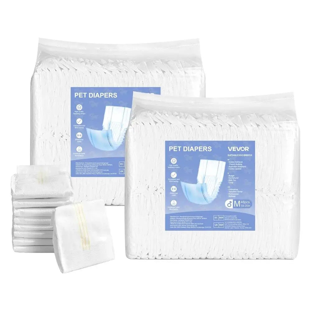 Super Absorbent Disposable Male Dog Diapers Size M 96 Count Male Dog Wraps Pet Hygiene Products