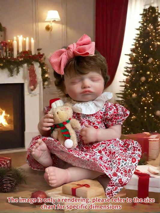 Saskia 18 Inch Lifelike Rosalie 45cm Full Body Silicone Vinyl Reborn Doll Painted Girl With Rooted Hair Waterproof Newborn Toy