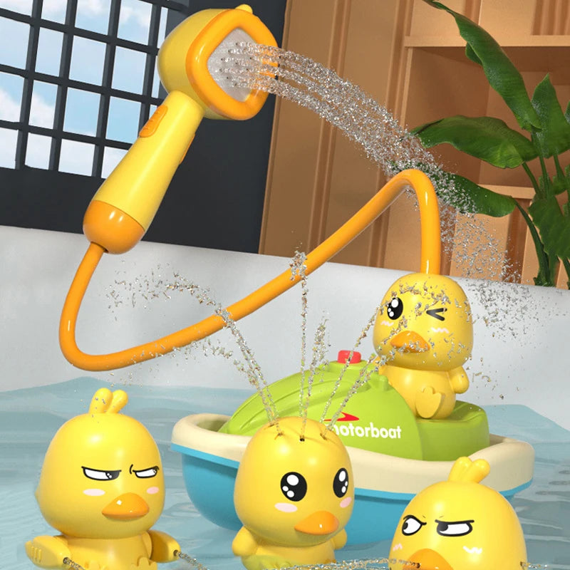 Toddler Toys Gifts Baby Bath Toys Cute Duck Electric Water Spray Bathroom Bathing Toys Kids Bath And Shower Bathtubs Interactive
