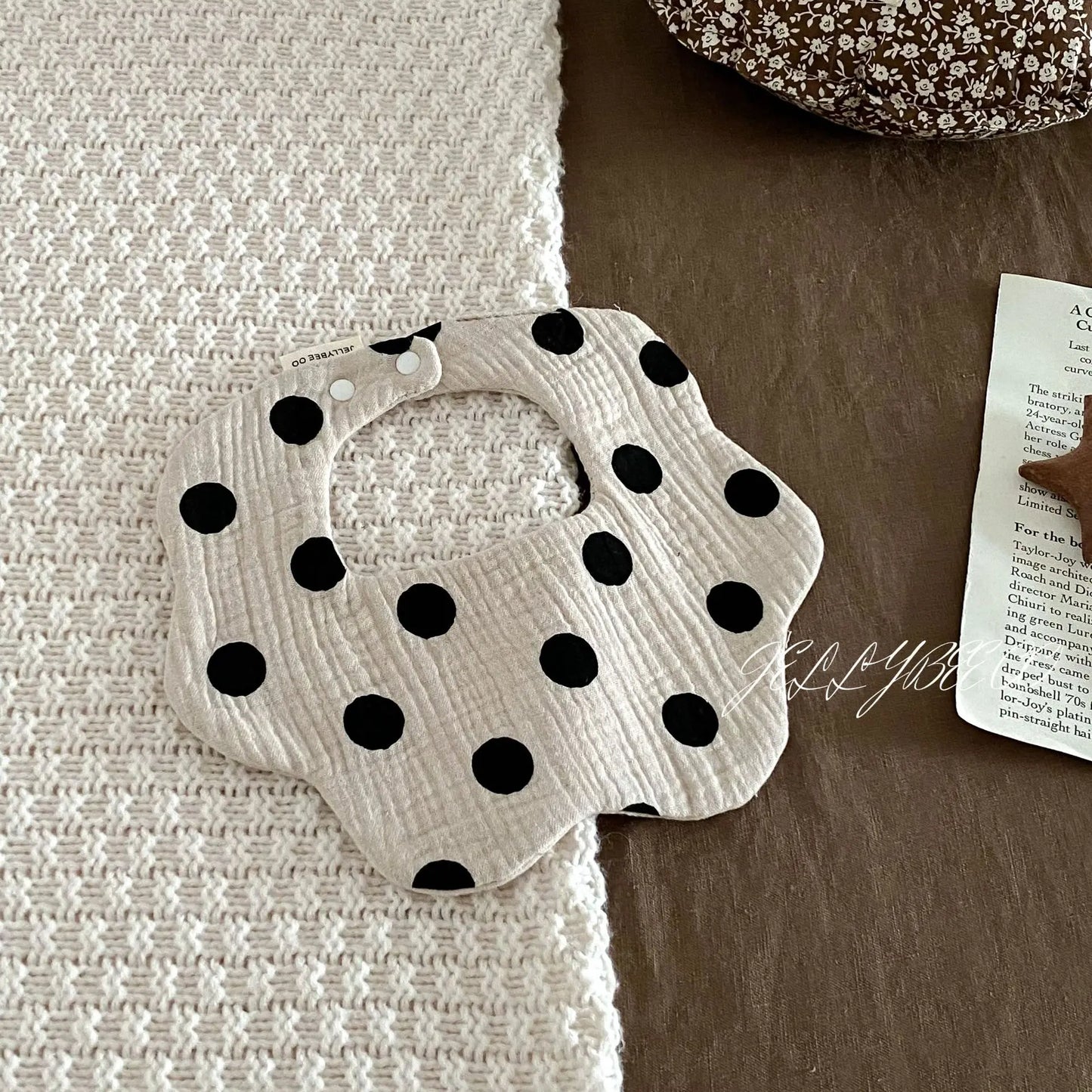 Polka Dot Flower Baby Bib Cotton Newborn Spit Up Burp Cloth Feeding Cover Washable Soft Absorbent Infant Accessories