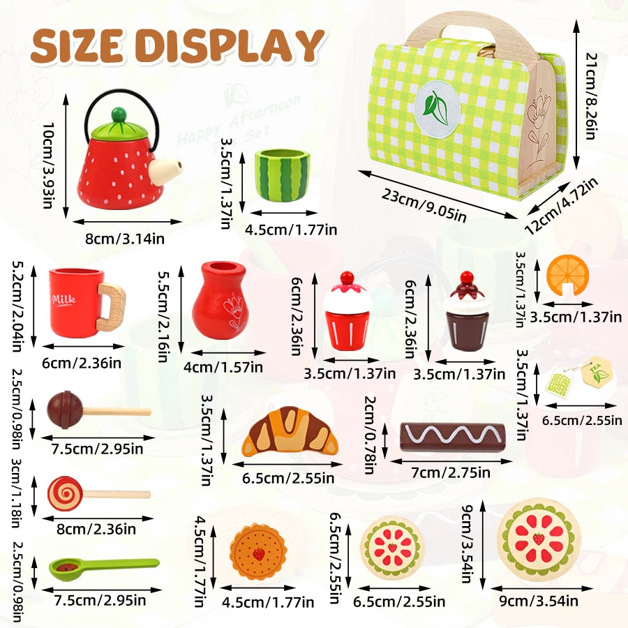 Wooden Afternoon Tea Children Educational Toys Montessori Toys Parent-Child Interaction Kitchen Simulation Games children Gifts