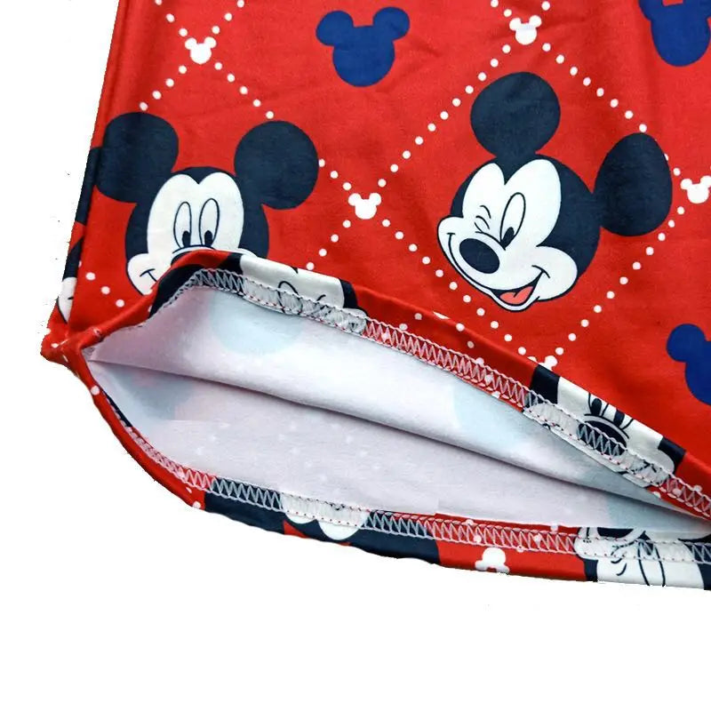 Disney Girls Dress Little Girls Red Mickey Pearl Sleeve Clothing Toddlers Cartoon Design Sleeveless Milksilk Clothes Wholesales