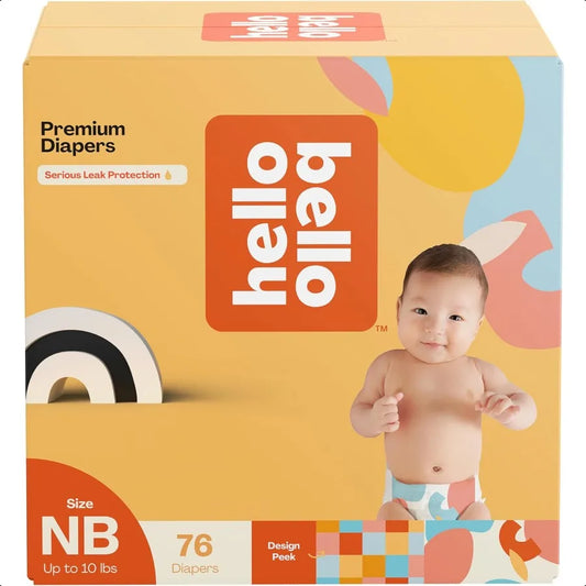 Premium Newborn Diapers Honeysuckle Designs 76ct Club Box Hypoallergenic and Extra Absorbent