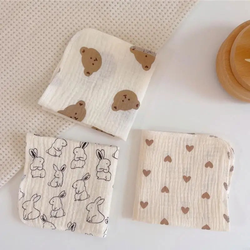 Newborn Burp Cloths Breathable 4-Layer Muslin Square Rags- Baby Washcloths Towel