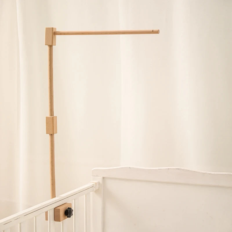 Baby Montessori Wooden Gym Frame Rattle Toys Newborn Mobile Hanging Sensory Toys Foldable Play Gym Frame Kid Holder Bracket Gift
