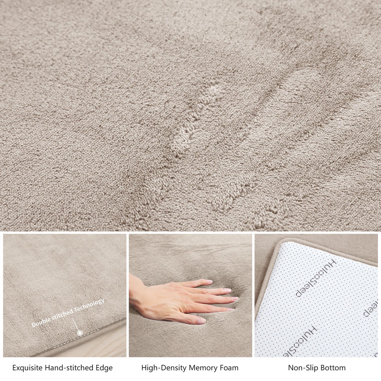 Khaki Baby Play Mat for Floor Water-Repellent Baby Game Crawling Mat Soft Velvet Non-Slip   Baby Activities Rug Newborn Items