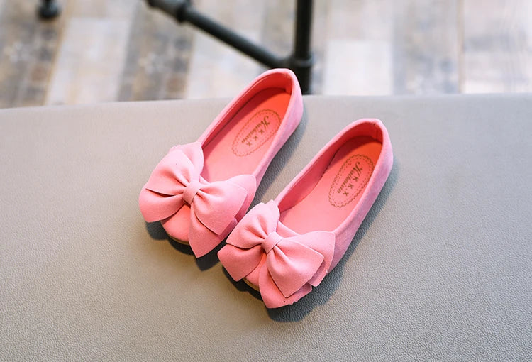 2024 New Fashion Girls Shoes PU Leather With Big Bowtie Candy Color Children Sandals Slip-on Kids Casual Shoes 21-36 Soft Hot