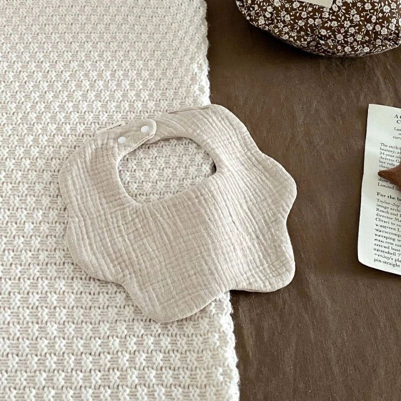 Polka Dot Flower Baby Bib Cotton Newborn Spit Up Burp Cloth Feeding Cover Washable Soft Absorbent Infant Accessories