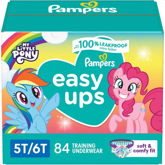 Pampers Training Pants Easy Ups Girls Boys Size 5T6T 84 Count Easy Pull Up Down Design  Potty Underwear Packaging May Vary
