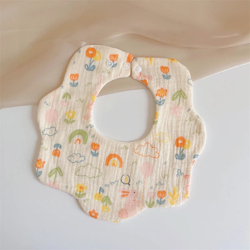 Summer Baby Cotton Gauze Waterproof Bibs Soft Cartoon Infant Bib Burp Cloths Bandana Scarf for Boy Girl Feeding Saliva Towel New