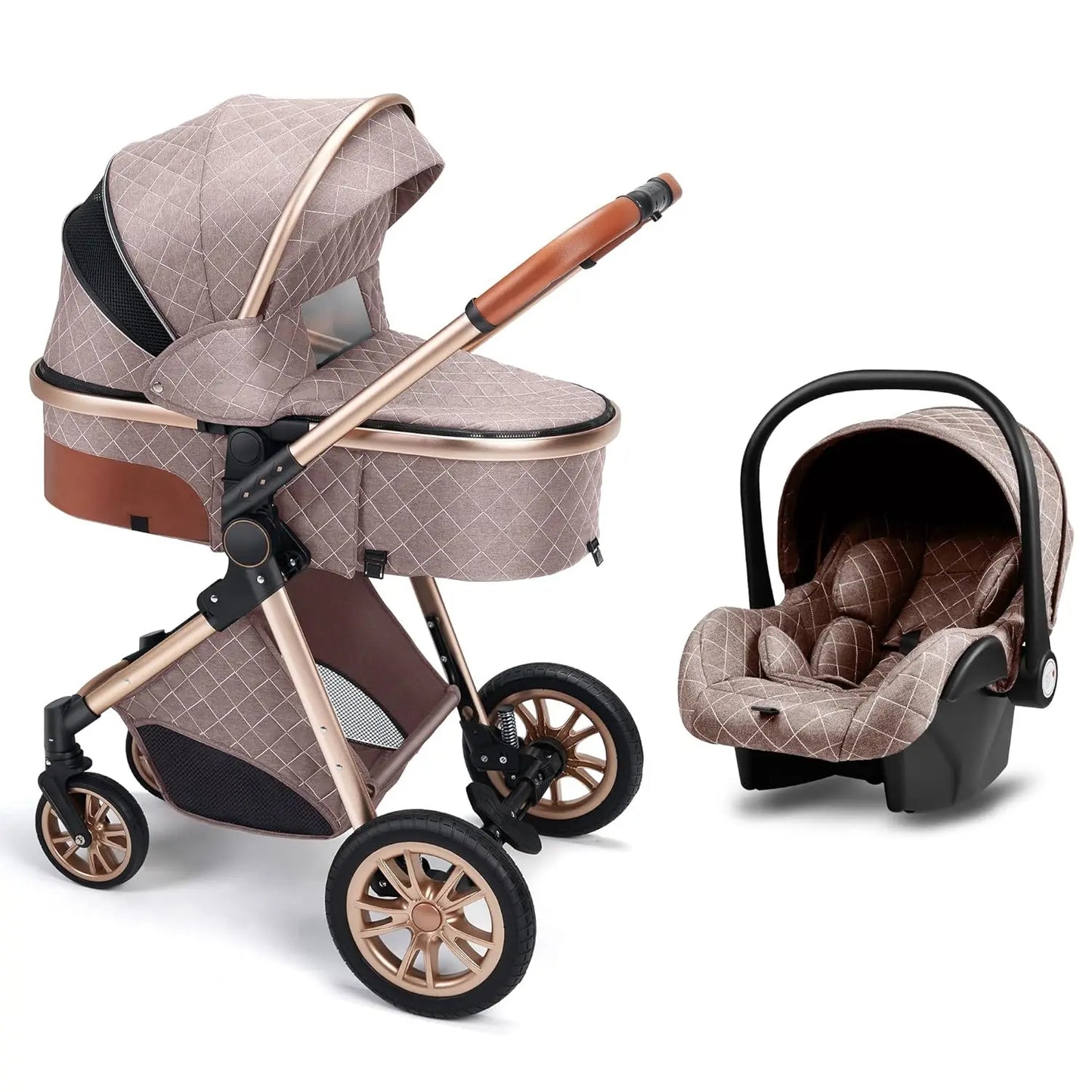 2 In 1 Baby Cradle Stroller, Convertible Foldable Standard Stroller, Double-sided Stroller Stroller, Portable High View Stroller