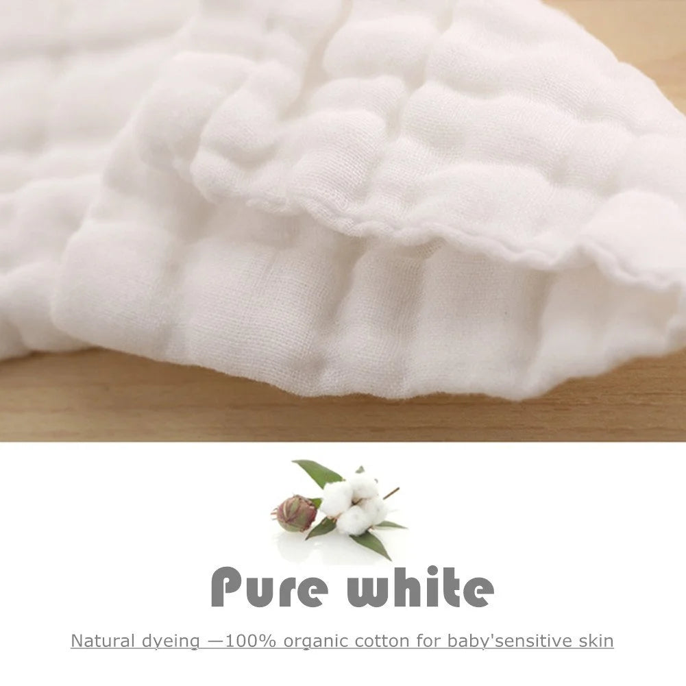 Baby Muslin Washcloths Natural Cotton Baby Wipes Soft Newborn Face Towel Sensitive Skin- Baby Registry 12*12inch Towels 2pcs