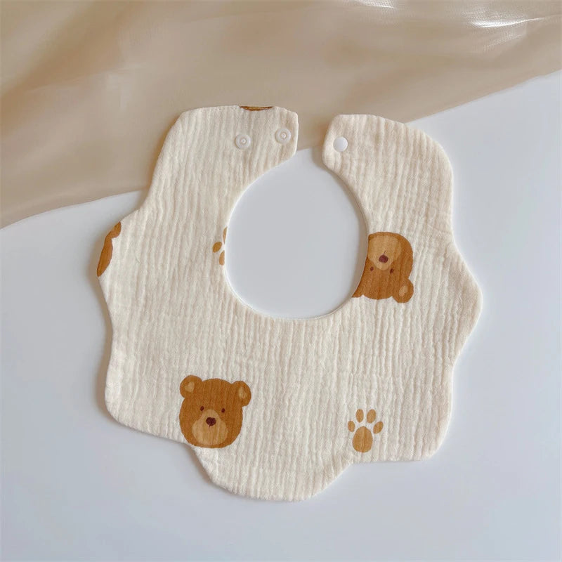 Summer Baby Cotton Gauze Waterproof Bibs Soft Cartoon Infant Bib Burp Cloths Bandana Scarf for Boy Girl Feeding Saliva Towel New