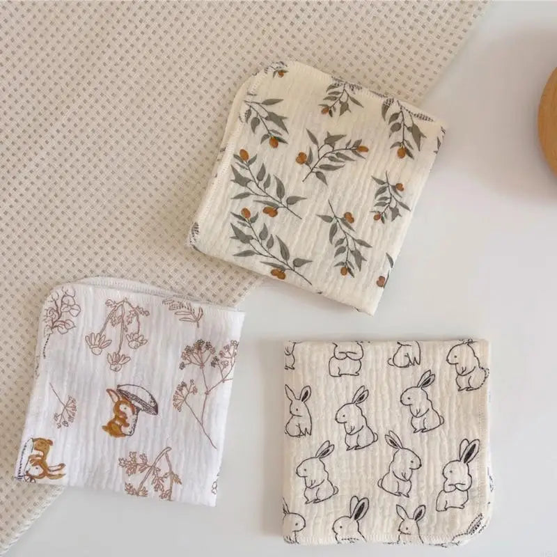 Newborn Burp Cloths Breathable 4-Layer Muslin Square Rags- Baby Washcloths Towel